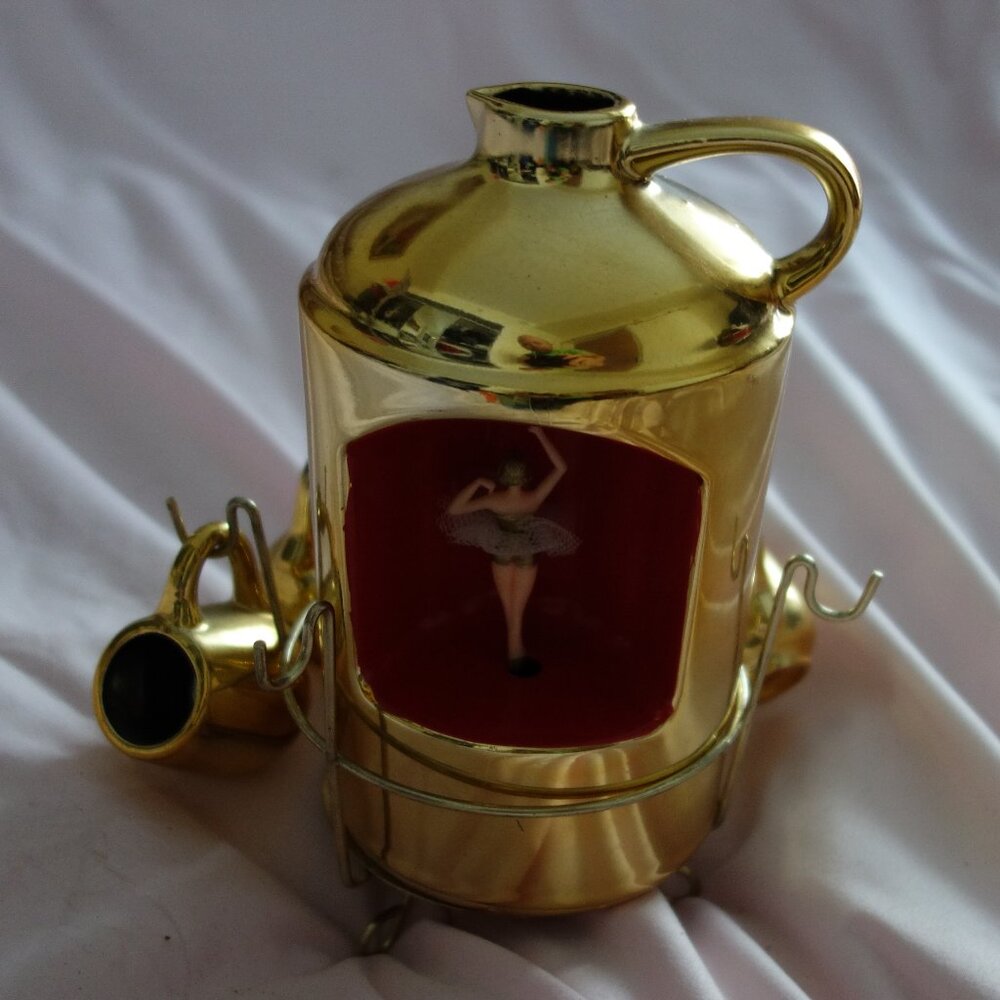 Dancing Ballerina Jug with Four(4) Cups & Metal Stand